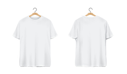 Wall Mural - White T Shirt Front And Back with hanger