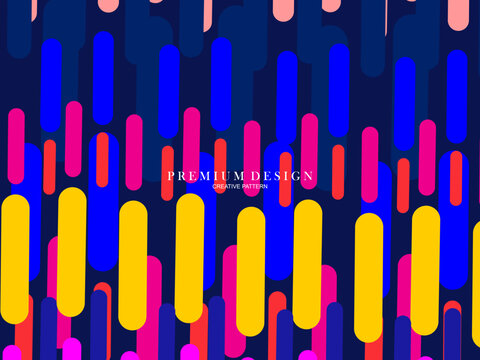 Background for the composition of colorful minimalist line art shapes with a modern concept.