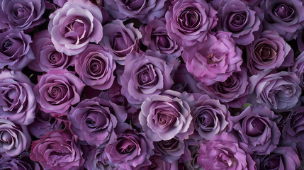 Sticker - purple roses background top view 