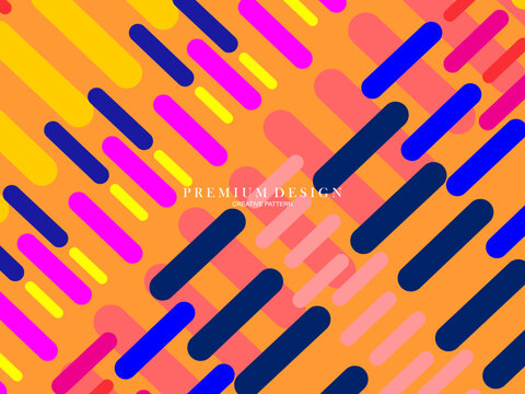 Background for the composition of colorful minimalist line art shapes with a modern concept.