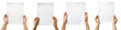 Hands holding a sheet of white A4 paper  Hyperrealistic Highly Detailed Isolated On Transparent Background Png File