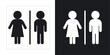 Toilet Icon Designed in a Line Style on White background.
