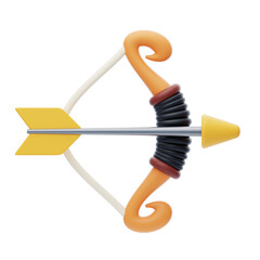 Aufkleber - 3D Archery Bow Accuracy. 3d illustration, 3d element, 3d rendering. 3d visualization isolated on a transparent background