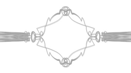 Wall Mural - Animation of a silver symmetrical frame in the center of the image.