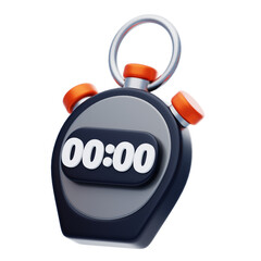 Poster - 3D Stopwatch Time Tracker. 3d illustration, 3d element, 3d rendering. 3d visualization isolated on a transparent background