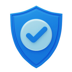 Aufkleber - 3D Shield Icon Security Symbol. 3d illustration, 3d element, 3d rendering. 3d visualization isolated on a transparent background