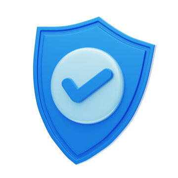 3D Shield Icon Security Symbol. 3d illustration, 3d element, 3d rendering. 3d visualization isolated on a transparent background