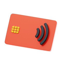 Poster - 3D Card Payment Plasticity. 3d illustration, 3d element, 3d rendering. 3d visualization isolated on a transparent background