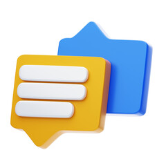 Aufkleber - 3D Chat Bubble Text Talk. 3d illustration, 3d element, 3d rendering. 3d visualization isolated on a transparent background