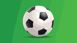 Fototapeta Sport - Classic football ball on green background.