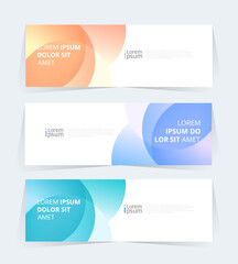 Wall Mural - geometric banner design with vector presentation template.