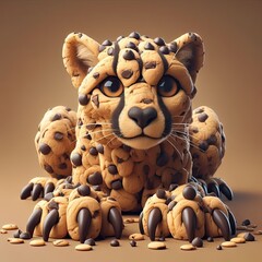 Chocolate chip cookies with leopard shape - version 2