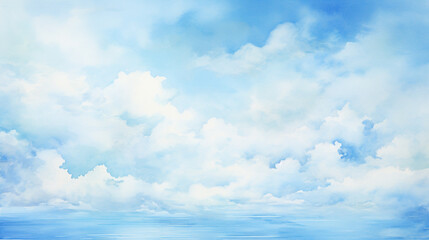 Naklejka na meble Watercolor sky blue sunny day