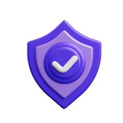 Aufkleber - 3D Shield Digital Defense. 3d illustration, 3d element, 3d rendering. 3d visualization isolated on a transparent background