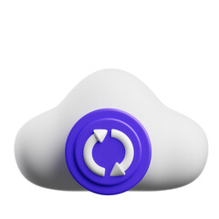 Aufkleber - 3D Cloud Sync Digital Connections. 3d illustration, 3d element, 3d rendering. 3d visualization isolated on a transparent background