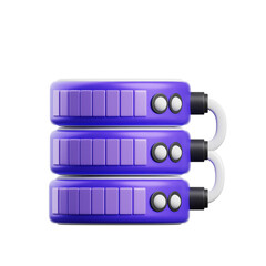 Aufkleber - 3D Database Digital Vaults. 3d illustration, 3d element, 3d rendering. 3d visualization isolated on a transparent background