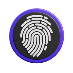 Poster - 3D Fingerprint Biometric Impression. 3d illustration, 3d element, 3d rendering. 3d visualization isolated on a transparent background