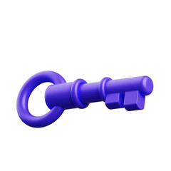 Poster - 3D Key Digital Access. 3d illustration, 3d element, 3d rendering. 3d visualization isolated on a transparent background