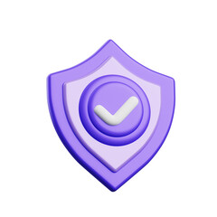 Aufkleber - 3D Shield Digital Defense. 3d illustration, 3d element, 3d rendering. 3d visualization isolated on a transparent background