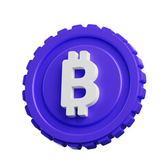 Poster - 3D Bitcoin The Rise of the Virtual Coin. 3d illustration, 3d element, 3d rendering. 3d visualization isolated on a transparent background