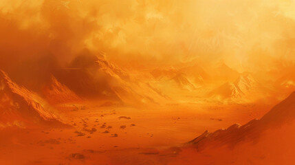 Canvas Print - Orange Fire in Water Sky