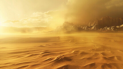 Canvas Print - sunrise over the sand desert