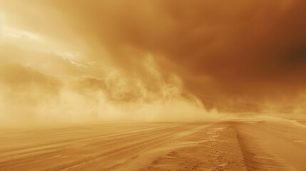 Canvas Print - storm over the desert