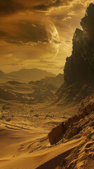 Canvas Print -  desert landscape on a planet