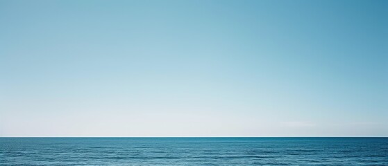 Sticker - Tranquil Blue Ocean Horizon under Clear Sky