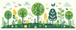 A colorful illustration of trees and plants with a dollar sign in the middle