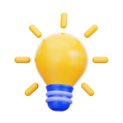 Poster - 3D Light Bulb On Model Illuminating Ideas. 3d illustration, 3d element, 3d rendering. 3d visualization isolated on a transparent background