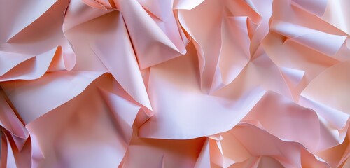 Poster - Soft Pink and White Fabric Wave Textures