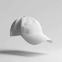 Wall Mural - a blank white mock up hat floating in the air  isolated on white background