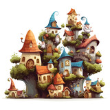 Fototapeta Dziecięca - A whimsical gnome village vector illustration