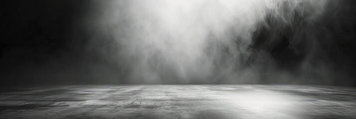 Poster - Misty Concrete Floor with Dramatic Lighting