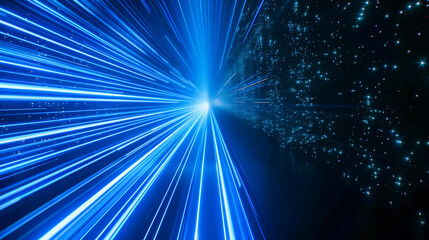 Aufkleber - Abstract blue speed lines agains a black background