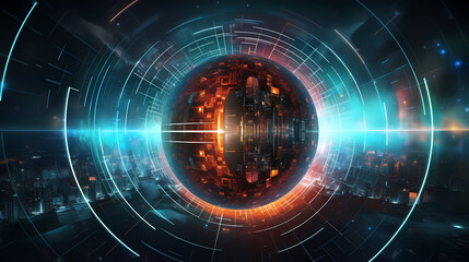 Premium digital art, technology concept background