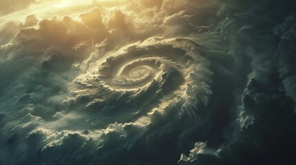 Poster - Extremely close-up of a hurricane with bumps and fractal clouds. Low angle.