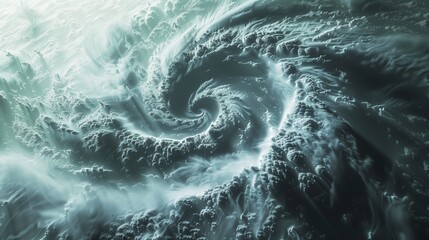 Poster - extremely close view of a hurricane with bumpy, fractal clouds.