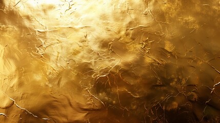 Poster - Gold foil background with light reflections, viewed from the front.