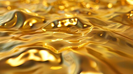 Poster - Gold foil background with light reflections from front view.