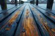 Wooden Dock With Water Droplets