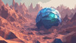 Einsame Landschaft von fernen Planeten. trendiger Hintergrund für Tapeten, Poster, Karten, Einladungen, Websites.