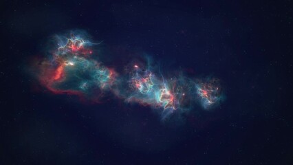 Wall Mural - Nebula Colourful Travel and Star Camera Flying to Deep Space. 3D rendering. 
