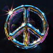 3d render of a glowing sign peace