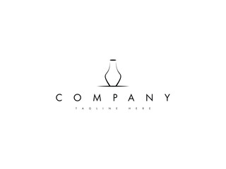 minimal pottery vase craft logo design