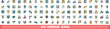 100 seminar icons set. Color line set of seminar vector icons thin line color flat on white
