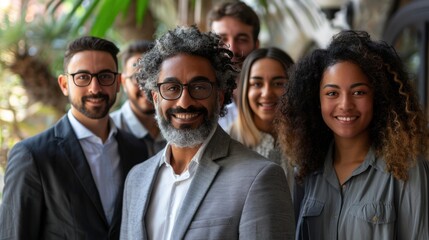 Wall Mural - Group of happy multiethnic businessmen and women