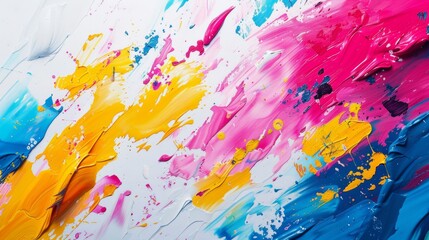 abstract colorful oil painting on canvas texture background. closeup of acrylic paint strokes on can