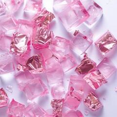 pink ice cubes.